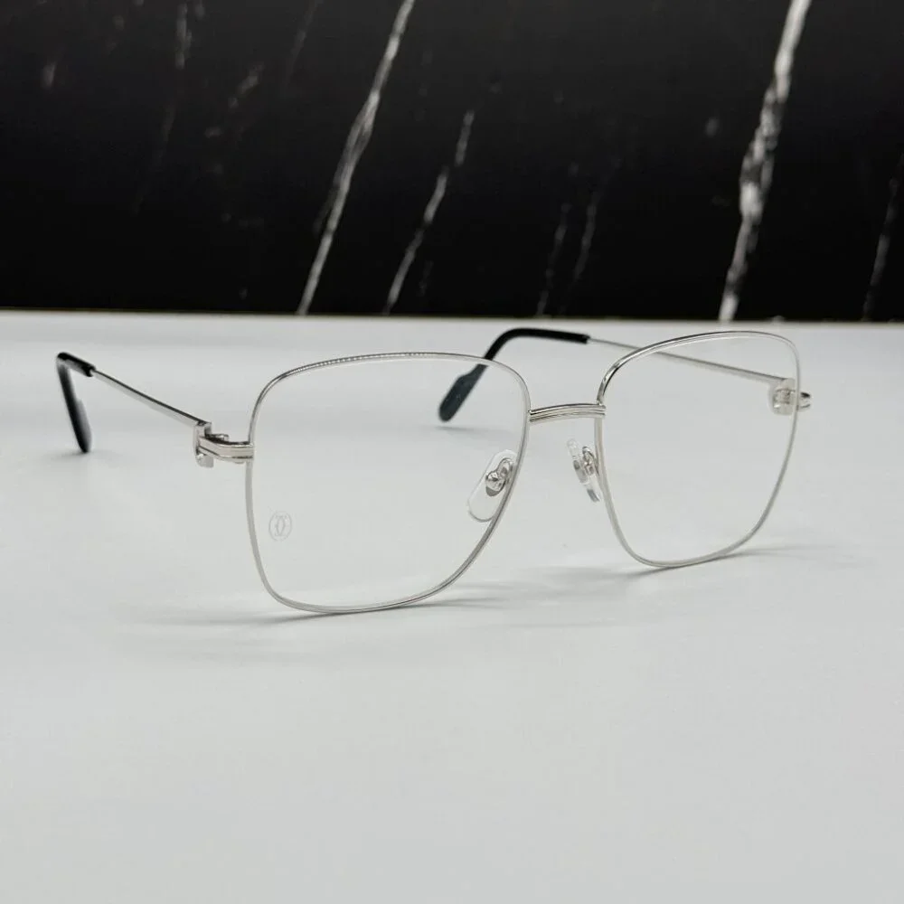 NEW CT0253O 001 CARTIER SILVER UNISEX CARTIER EYEGLASSES